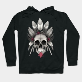 skull with feathers Hoodie